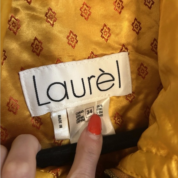 VTG 80s Laurel Yellow Silk-Like Double Brested Parka Jacket Ski Jacket XL Retro - Picture 5 of 15